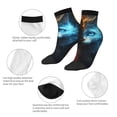 thumbnail image 5 of Fuzoiu Red And Blue Fire Cat Print Adult Socks, Crew Moisture-wicking Socks, Unisex Cushion Crew Socks,Casual Sports Ankle Socks, 5 of 7