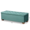 thumbnail image 3 of Bowery Hill Teal Blue Velvet Upholstered Storage Ottoman Bench, 3 of 11