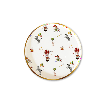 Carnival Dessert Paper Plates – 7-Inch, Gold Accents (8pcs)