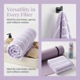 thumbnail image 6 of REGALWOVEN Striped Cotton Bathroom Hand Towels, 13" x 29" Absorbent Soft Decorative Hand Towel Set for Kitchen, Spa, Gym Light Purple 2-Piece, 6 of 6