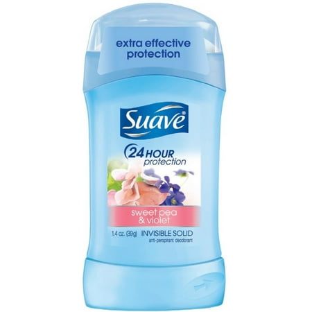 2 Pack - Suave 24 Hour Protection Anti-Perspirant Deodorant Invisible Solid, Sweet Pea and Violet 1.40