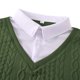 thumbnail image 4 of Ceisia Men's Regular-Fit Fake Two-Piece Cable-Knit V-Neck Sweater Multi-Solid Gift, 4 of 8