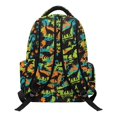 thumbnail image 4 of Uorisanigo Neon Dinosaur School Backpack Lightweight Hiking Daypack for Kids, Casual Schoolbag for Elementary Preschool, Large Capacity Daypack with Side Pocket for Travel, 4 of 7