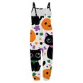 thumbnail image 5 of Gunia Toddler Girls Halloween Outfit Flannel Pumpkin Ghost Kids Suspender Romper Loose Harem Style Jumpsuit Festive Party Outfits White 1-2 Years, 5 of 5