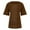 Brown, variant on LOVZFMLL Women's Summer Tops Ladies Fashion Solid Color Flower Print Short Sleeve Cotton Linen Shirt Women Casual Loose Top