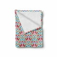 thumbnail image 2 of Folk Art Soft Flannel Fleece Throw Blanket, Traditional Composition with Curly Peduncles Flowers Birds and Hearts, Cozy Plush for Indoor and Outdoor Use, 50" x 60", Multicolor, by Ambesonne, 2 of 6
