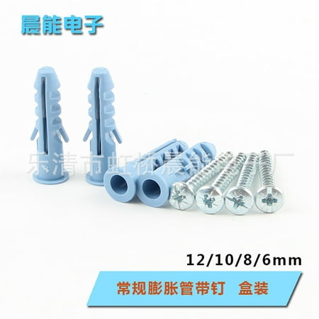 

10mm/0.39in 4x45mm/0.16x1.77in Ideal Fastening Solution Plastic Wall Plug & Self-Tapping Screw Set 50 Pieces for Installation Size