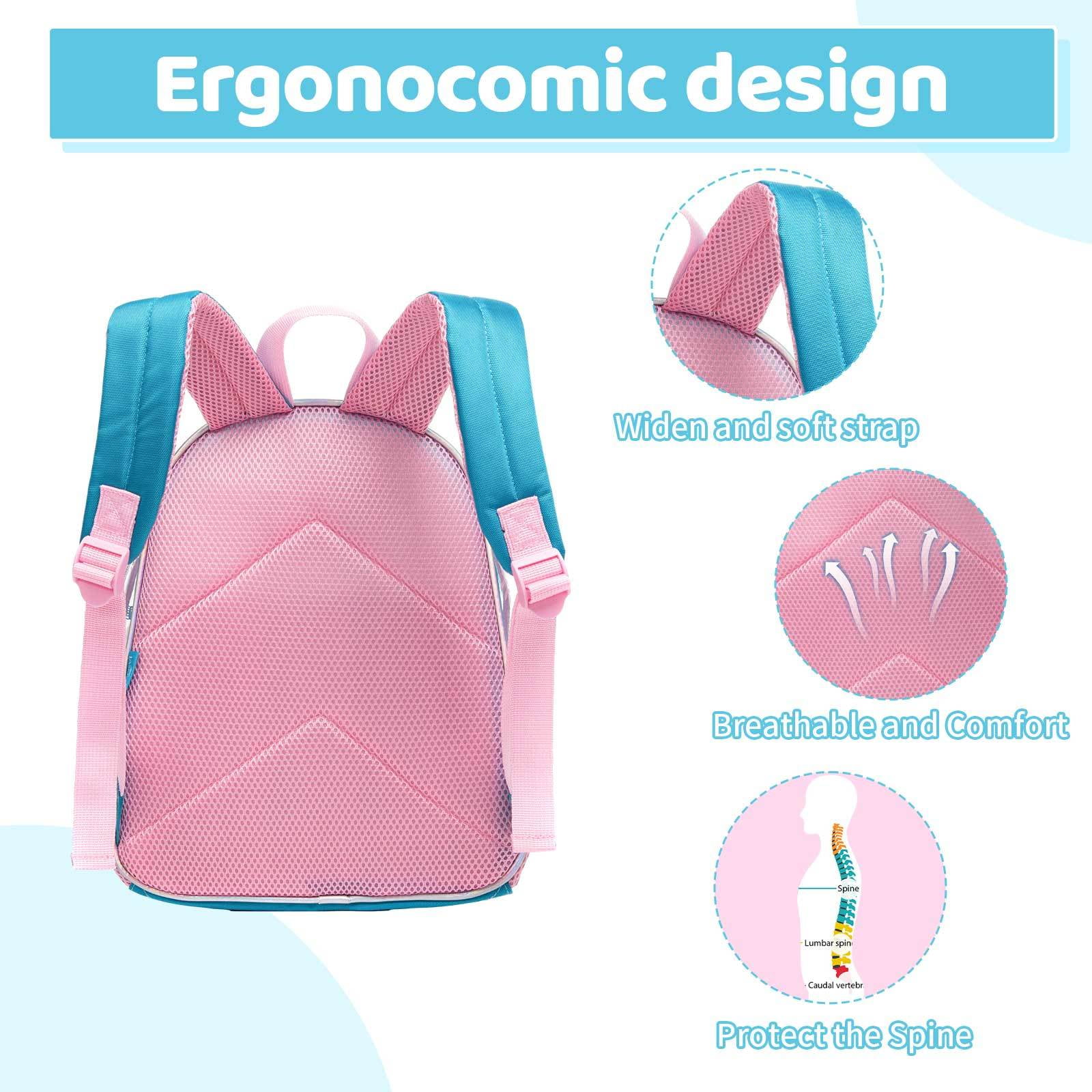 IvyH 3Pcs Clear Girls Backpack Set Mermaid See Through Transparent School Bag Cartoon Heavy Duty Daypack with Lunch Bag Pen Case Blue Pink Mermaid Walmart