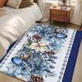 thumbnail image 4 of 3'x5' Rug for Living Room Bedroom, Navy Blue Christmas Washable Area Rugs Non-Slip Carpet Mats, Poinsettia Xmas Ball Berry Winter Indoor Low Pile Area Rug Runner for Kitchen, Mudroom, 4 of 8