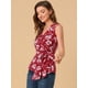 thumbnail image 4 of INSPIRE CHIC Top peplum envolvente con dobladillo asimétrico en la cintura con cuello en V sin mangas para mujerBorgo?a Blanco S, 4 of 6