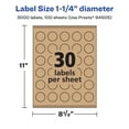 thumbnail image 6 of Avery Kraft Brown Round Labels, 1.25" Diameter, 3,000 Labels, 6 of 9