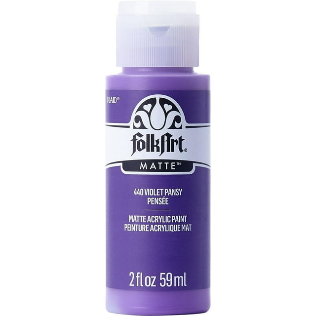 Folkart Matte Acrylic Craft Paint, 2 fl. oz., Violet Pansy