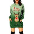 thumbnail image 2 of Vestidos de Navidad Para Mujer Casual Con Estampado de Bolsillo Vestido de Manga Larga Con Capucha Suelta Odeerbi  ODB197799, 2 of 5