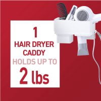 Command™ Hair Dryer Caddy, 1 Caddy, 1 Cup, 4 Large Strips