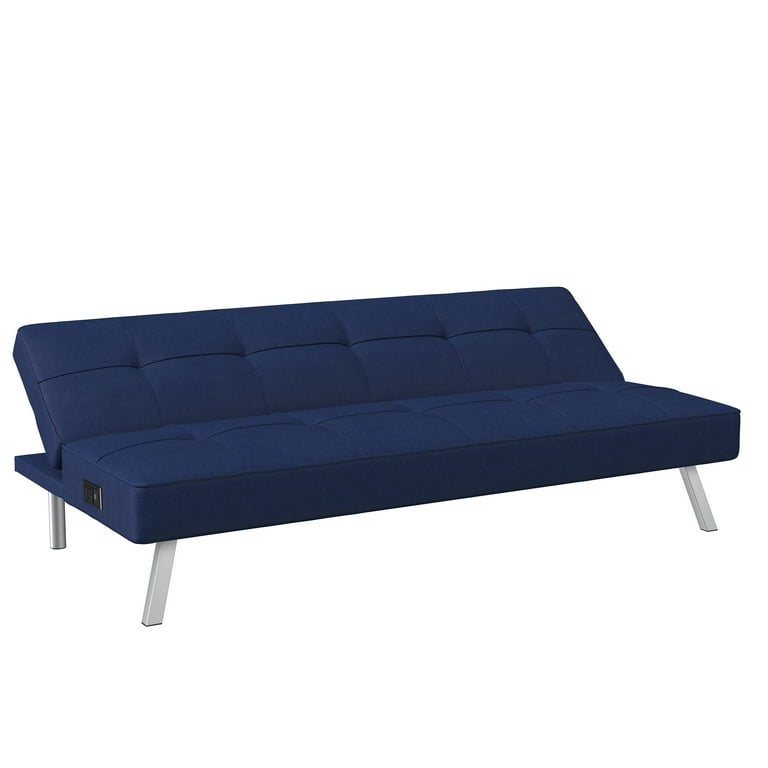 Serta Mason Futon with Power Navy Blue Fabric Walmart