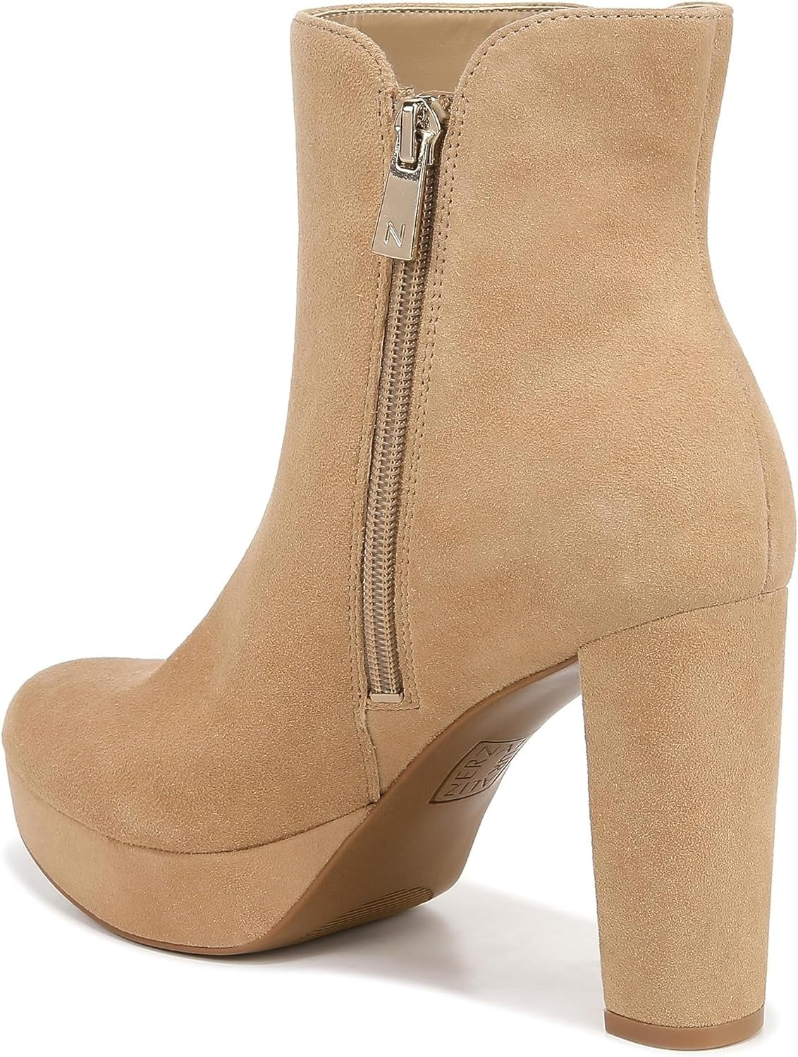 Naturalizer Womens Flavio Platform Dress Ankle Boot Tan Suede 9.5M Walmart