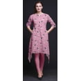 thumbnail image 3 of Bimba Pink Ranunculus & Stork Bird Women Kurtas Ethnic Printed Asymmetric Summer Wear Tops For Women Large, 3 of 6