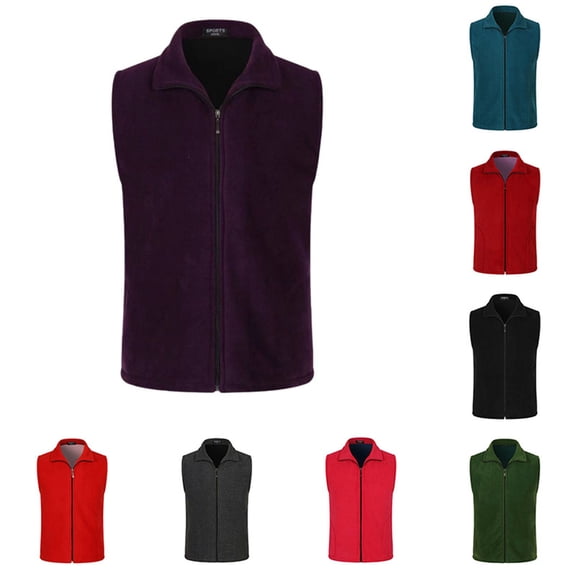 Blekii Men's Full Zip Fleece Vest, Warm Puffer Sleeveless Jacket Layer, Light Insulation for Outdoor Activities, Casual Chic Layering Piece, Versatile Top for Hiking Or Casual Wear,