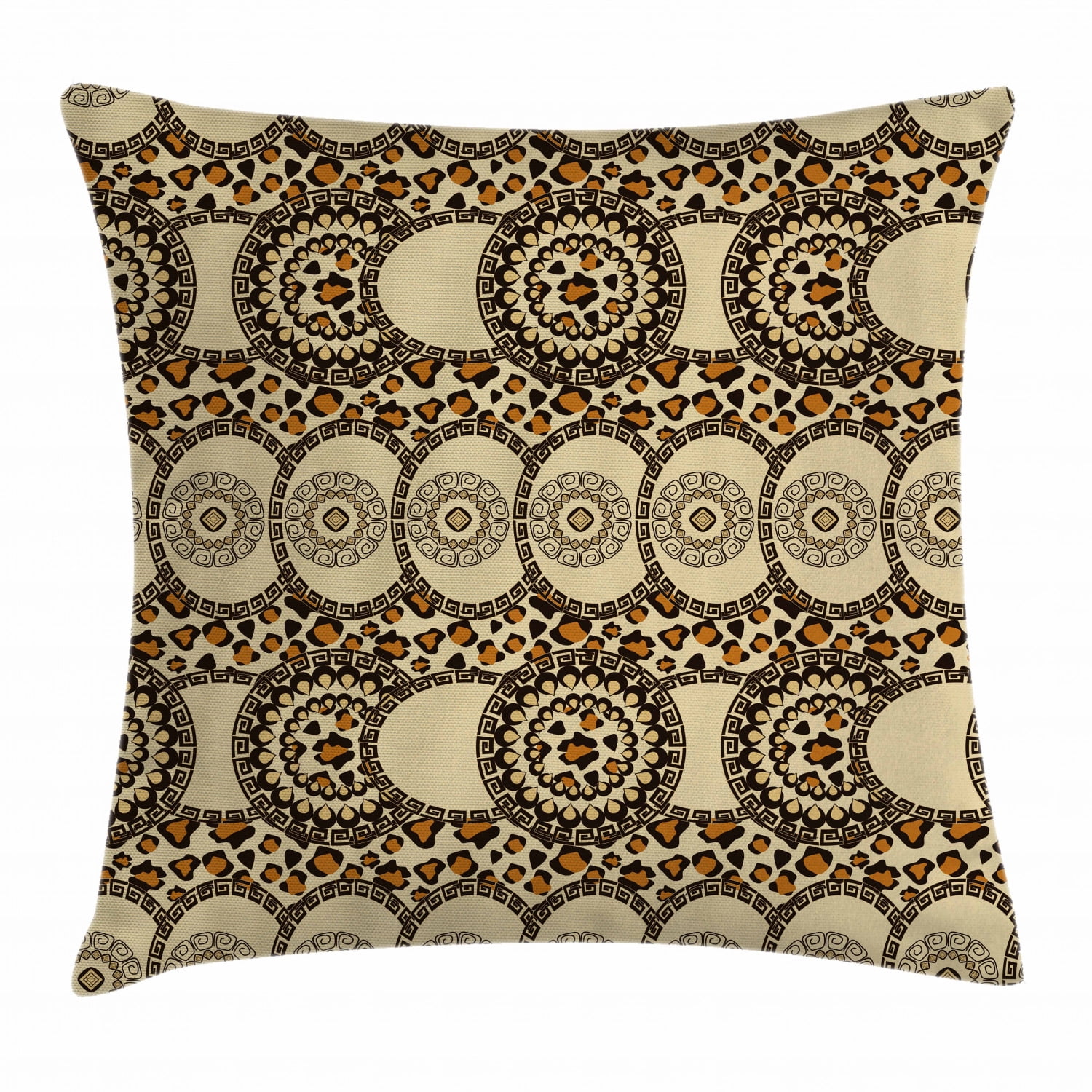 Zambia Throw Pillow Cushion Cover, Folk African Safari with Nature and