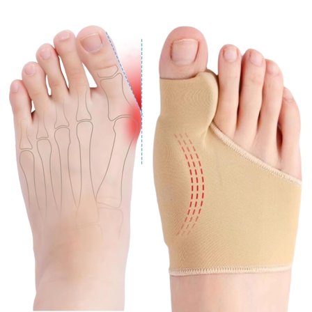 2PCS Bunion Corrector for Women & Men, Big Toe Straightener Spacer Separators with Splint & Gel Pads, for Day/Night Support, Hallux Valgus Pain Relief Elastic Cushions Sleeve Non-Slip Socks
