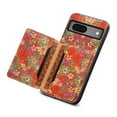 thumbnail image 5 of for Google Pixel 7a Luxury Premium PU Leather + TPU Case with 3 Card Slots, Kickstand Back Case Floral Pattern Skin-Friendly Shock-resistance Cover for Google Pixel 7a, Summer, 5 of 6