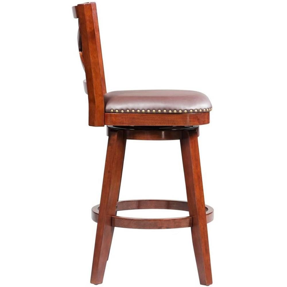 Boraam Broadmoor Wood Kitchen Swivel Bar Stool - Cherry Finish