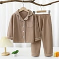 thumbnail image 2 of Wenfanal 2 Piece Boys Pajamas,Toddler Baby Boy Fall Clothes,Boys Girls Pajama Set Casual Solid Color Home Clothes For Boys Girls Boys Fashion Size 6-7 Years,Brown, 2 of 4