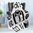 thumbnail image 4 of Auto Mechanic Soft Flannel Fleece Throw Blanket, Pictogram Style Repairing Themed Car and Mechanical Monochrome, Cozy Plush for Indoor and Outdoor Use, 70" x 90", Charcoal Grey White, by Ambesonne, 4 of 5