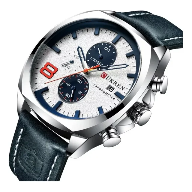 Relojes Cronógrafos Con Correa De Cuero Para Hombre,Curren 8324