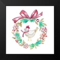 thumbnail image 2 of Del Sol, Ani 20x20 Black Modern Framed Museum Art Print Titled - Holiday Bird Wreath I, 2 of 5