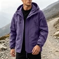 thumbnail image 7 of Ecqkame Rain Jackets for Men Lightweight Windproof Waterproof Hiking Hooded Jacket Long Sleeve Outdoor Cycling Casual Outerwear Purple L, 7 of 7