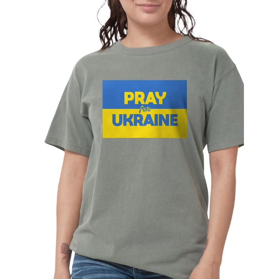 CafePress - Pray For Ukraine T Shirt - Womens Comfort Colors® Shirt