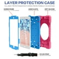 thumbnail image 4 of Dteck Case for iPad 9.7" 2018/2017, Heavy Hybrid Rugged Shockproof Case with Handle Kickstand/Adjustable Shoulder Strap for iPad 6th Gen/iPad 5th Gen 9.7",Rose+Blue, 4 of 7