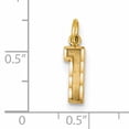 thumbnail image 4 of 14k Yellow Gold Small Brushed Diamond-cut Number 1 Charm Pendant, 4 of 4