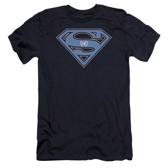 Superman - U N Shield - Premium Slim Fit Short Sleeve Shirt - Large