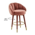 thumbnail image 5 of TOV Furniture Myla Salmon Swivel Velvet Counter Stool with Gold Accents, 5 of 7