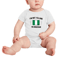 thumbnail image 2 of I'm Not Yelling, I'm Nigerian Cute Baby Romper Bodysuit For Boy Girl (White, 12-18 Months), 2 of 5
