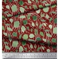 thumbnail image 2 of Soimoi Red Rayon Fabric Cabbage Leaves Print Fabric by the Yard 58 Inch Wide, 2 of 3
