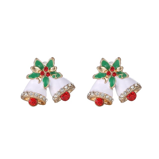 Pendientes de Navidad de dibujos animados de moda para mujer Pendientes de campana de Santa Wmkox8yi sjalhkljlk4508