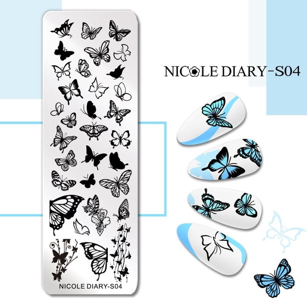 NICOLE DIARY Heartbeat Nail Stamping Plates Sweet Heart Lips Plantilla de impresión Manicure Art Stamp Templates Nail Tools Tan Jianjun unisex