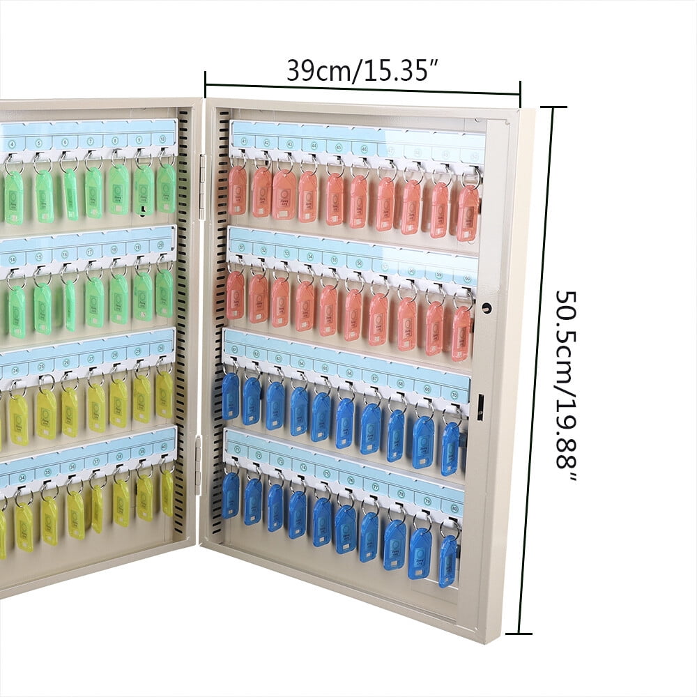 80 Key Storage Cabinet Lock Box Safe Organizer Wall Mount Large Car Lot Holder 19.88*15.35 for Hotels
