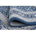 thumbnail image 6 of Madison Traditional 8' Round Navy and Cream Polypropylene Indoor Area Rug, 6 of 8