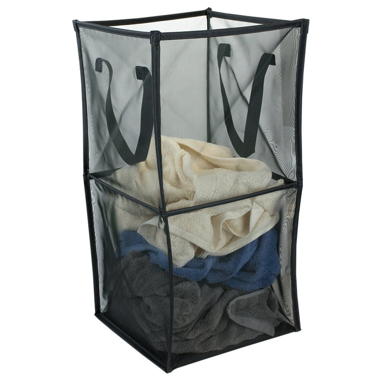 Home Basics Breathable Micro Mesh Collapsible Laundry Cube with Handles, LAUNDRY ORGANIZATION