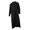 thumbnail image 3 of RongHuan Muslim Robe for Men Lightweight Casual Long Sleeve Thobe V-Neck Soild Color Long Nightgown, 3 of 4