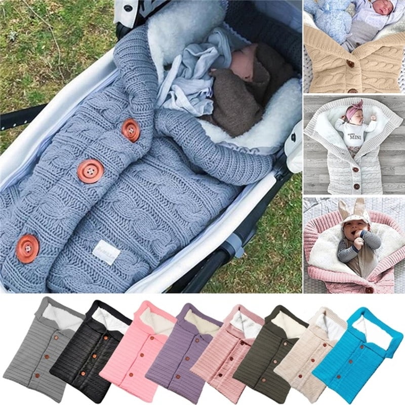 Newborn Baby Blanket Knit Crochet 