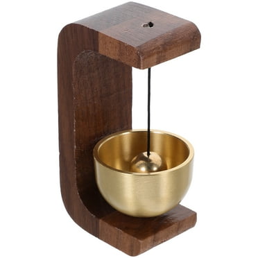 Security Doorbell Wooden Wind Chime Office Decor Refrigerator Hanging Fashion Business Brass Black Walnut