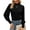Black, variant on ZHENWEI Womens Mock Neck Puff Long Sleeve Tops Casual Loose Solid Basic T-Shirt Button Cuffs Pullovers Blouse