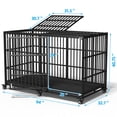 thumbnail image 3 of 64" Heavy Duty Dog Crate Indestructible Dog Pet Kennel Cage for Extra Large Giant XL XXL Breeds Double Doors Locakable Wheels High Anxiety Escape Proof Pet Dog Playpen, 3 of 7