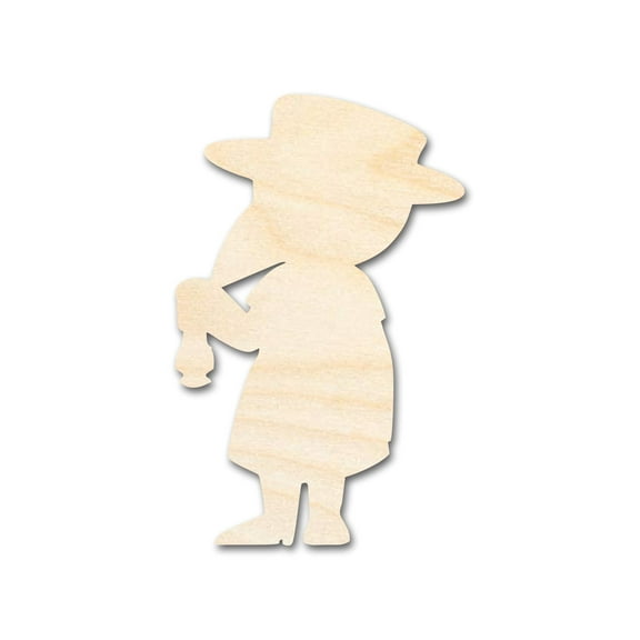 Unfinished Wood Cute Plague Doctor With Lantern Shape 3" / 1/4"