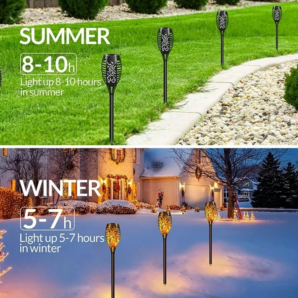 Magicorange 16 Pack Solar Torch Lights with Flickering Flame, IP65 Waterpoof Outdoor LED Lights Auto on/off for Garden Patio Yard Pathway Walkway Landscape